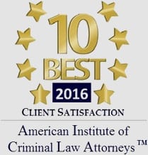 10 Best | 2016 Client Satisfaction | American Institute Of Criminal Law Attorneys